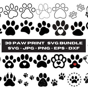 Dog Paw SVG, Dog Paw silhouet, Dog Paw transparant, Dog Paw Vector, digitaal bestand downloaden, dxf, png, eps, pdf, svg