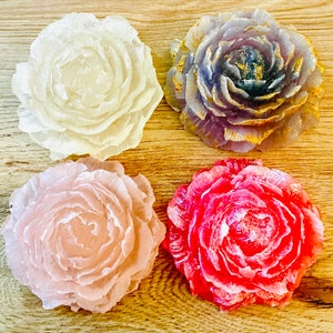 Peony Flower Edible Crystal Candy, Kohakutou, Edible Gems, ASMR Candy, Vegan Snacks, Gluten Free