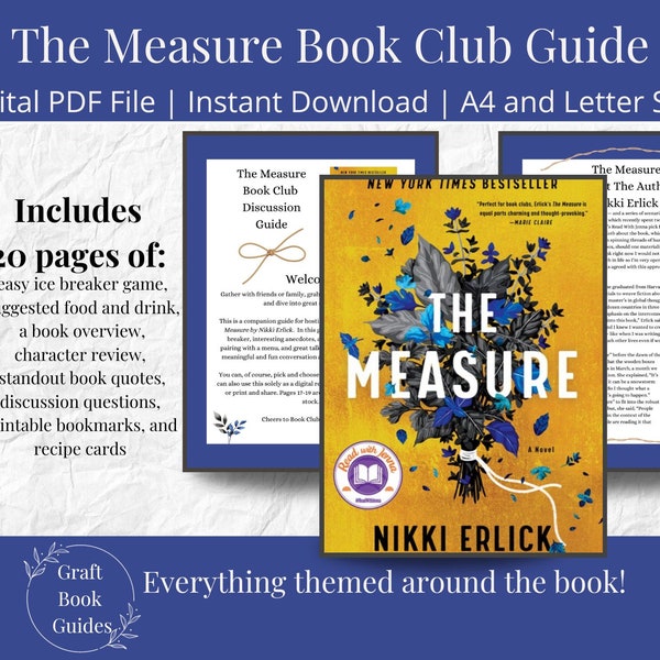 Book Club Guide Discussion Book Study Questions The Measusre Book Resource Reading Guide Book Meeting Material Book Report