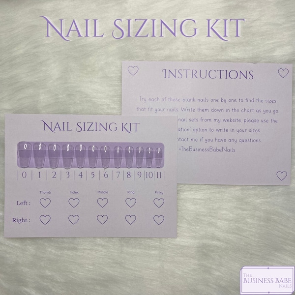 Nail Sizing Kit | Sample Pack | Press on Nails | Size Guide | Fake Nails | False Nails | Glue On Nails | Coffin Nails | Stiletto Nails