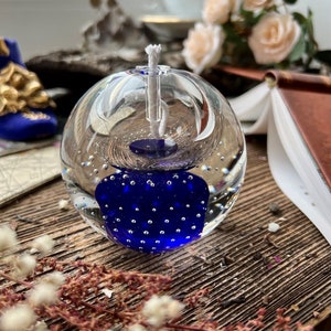 Glass oil lamp - Dark blue
