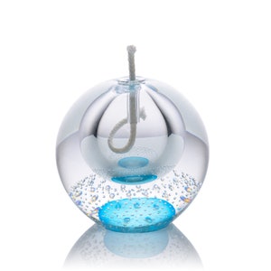 Glass oil lamp - Light blue