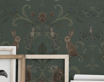 Woodland Animals Wallpaper: Peel and Stick Forest Nursery Decor