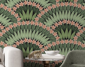 Art Deco Tapete schälen und aufkleben, abnehmbare Tapete, geometrisches Wandbild, modernes Wanddekor