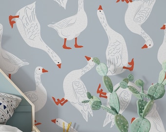Kinderzimmer Tapete Gans Wandbild, abnehmbare Tapete, Kinderzimmer DEKOR