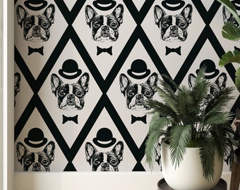 French Bulldog wallpaper Peel and Stick Dog Removable wallpaper