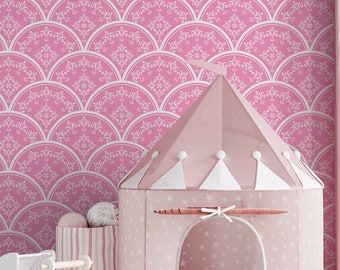 Pink Wallpaper Peel and stick Art Deco Girl Room Wall Decor