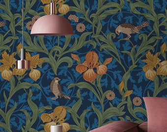 Wallpaper William Morris Birds and Flowers Peel & Stick Vintage Botanical Floral Wall Mural