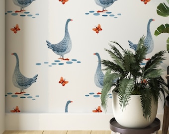 Kinder Tapete Vintage Gänse Schälen und Stock Wandbild, Kinderzimmer Dekor
