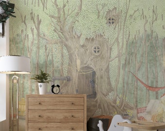 Magic Tree Nursery Wallpaper: Fairytale Forest Mural, Removable