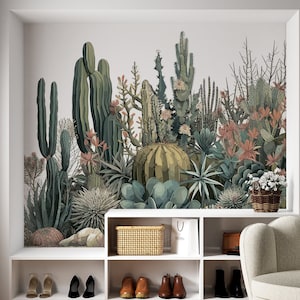 Papier peint plantes du désert, papier peint Western, décoration murale cactus