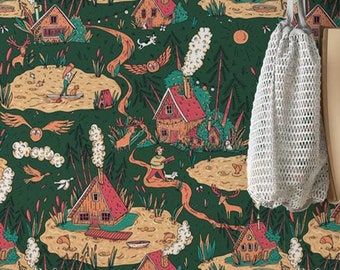 Woodland Village Peel and Stick Wallpaper: Whimsical Nursery Mural