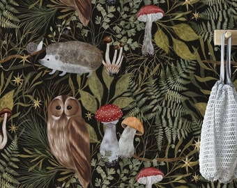 Dark Botanical Wallpaper: Secret Garden Peel and Stick Removable