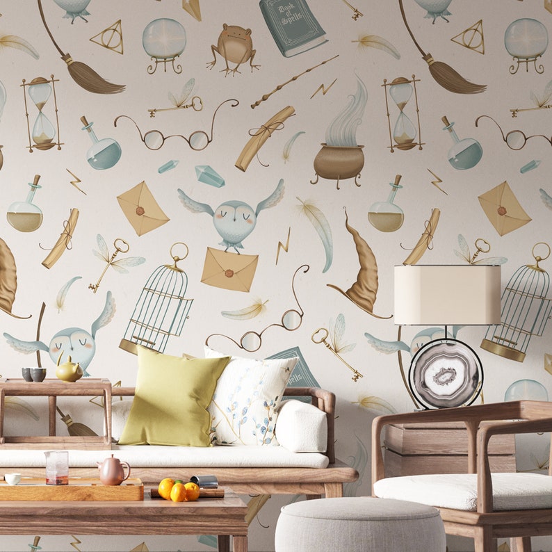 Peel and Stick Wallpaper Wizard Magic Wallpaper Fantasy Wall Mural Kids
