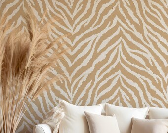 Zebra Wallpaper,  Peel and Stick Boho Wall Mural, Art wall, Home Decor
