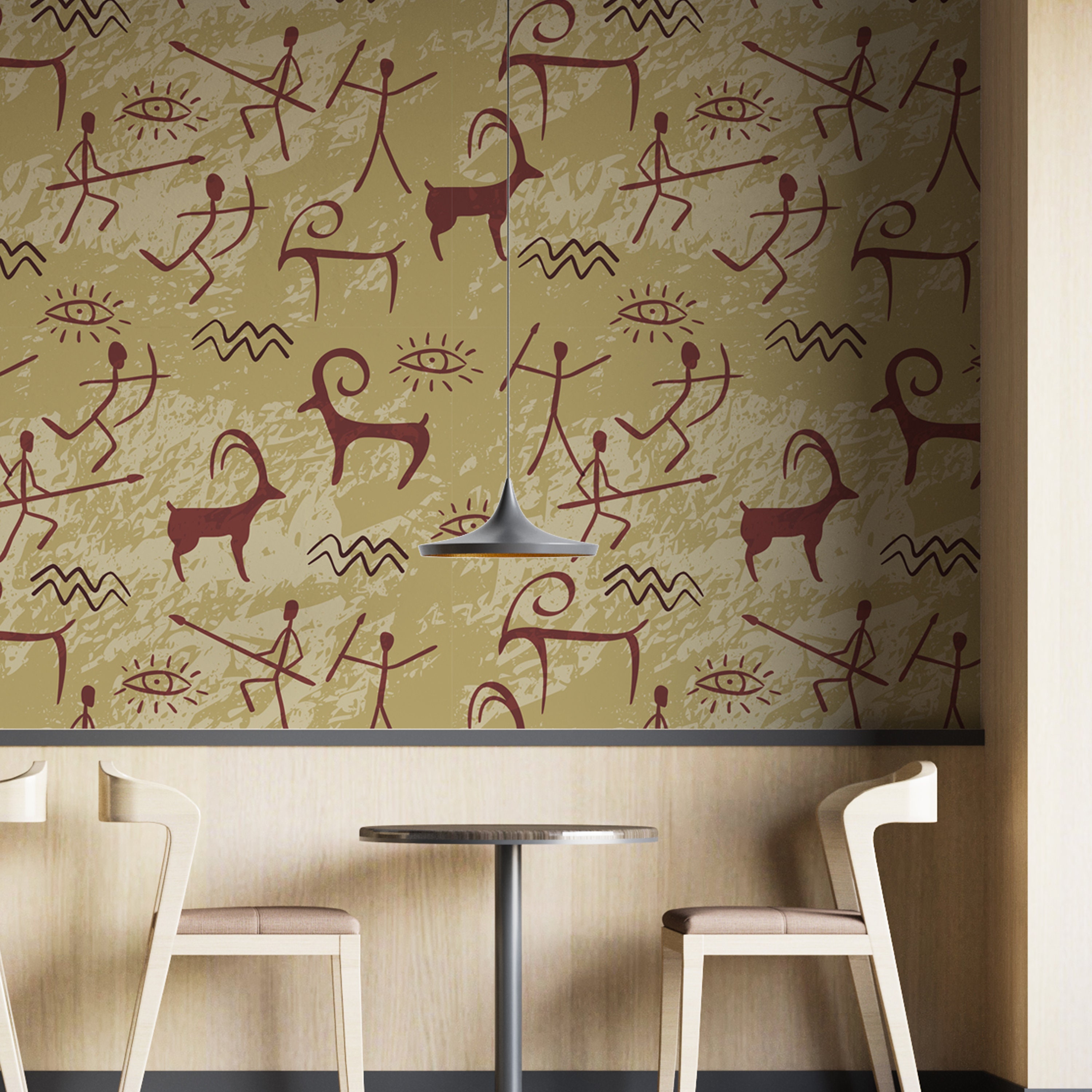 Western Vintage Wallpaper, Aztec Mural, Peel and Stick Wallpaper, Tribe ...