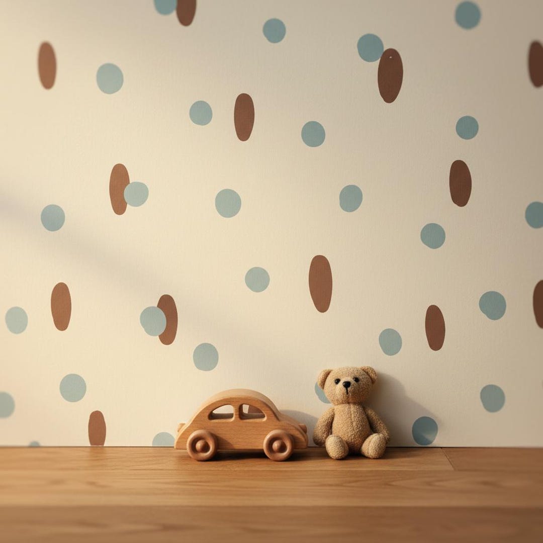Polka Dot Wallpaper Nursery Kids Room Decor - Etsy