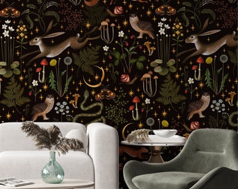 Woodland Peel and Stick Wallpaper: Mushroom Wall Mural