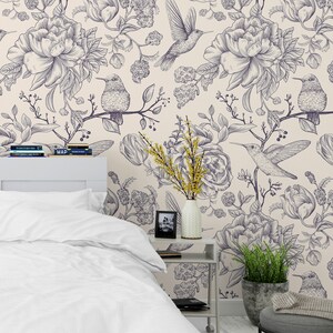 Chinoiserie Floral Wallpaper: Vintage Style, Peel and Stick or Traditional