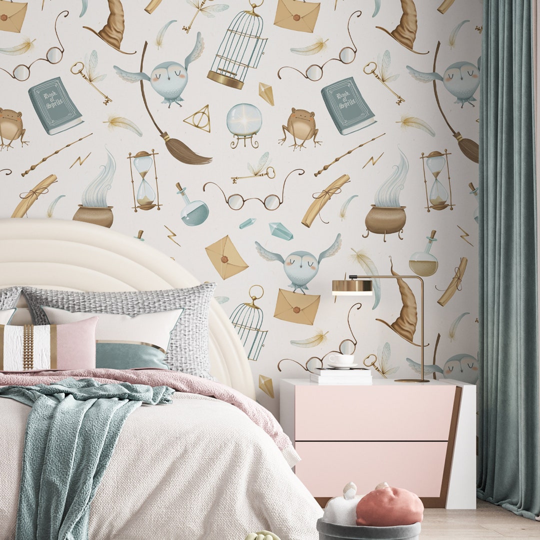 Peel and Stick Wallpaper Wizard Magic Wallpaper Fantasy Wall Mural Kids