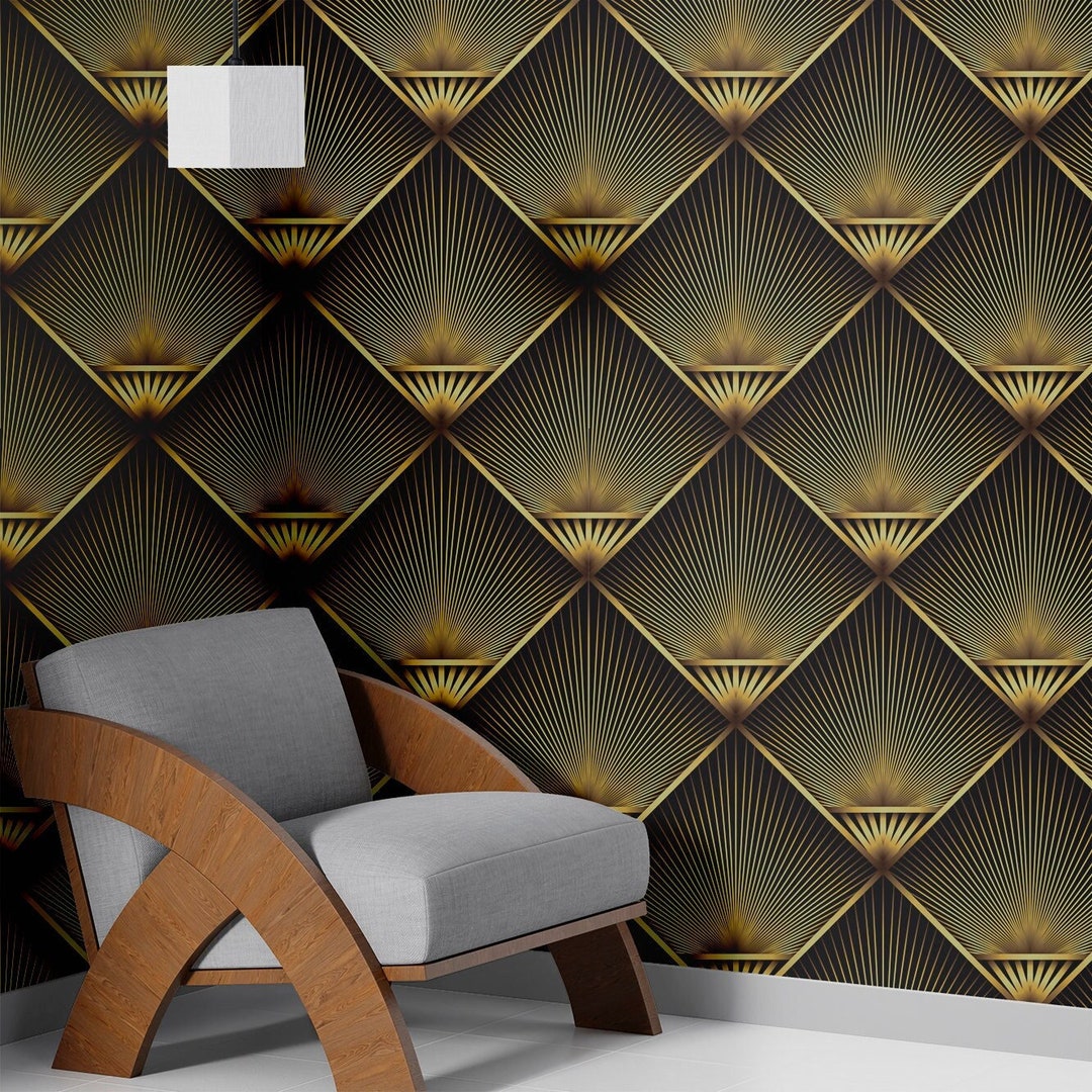 Art Deco Wallpaper Peel and Stick Geometric Removable Wallpaper, Home ...