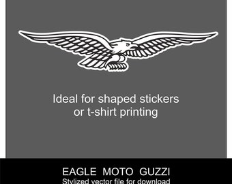Eagle Guzzi digital download vector files Pdf Cdr Jpg Png for printing transfer Dtf and laser cutting