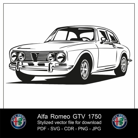 Alfa GTV 1750 - Digital Download Vector Files Pdf - Cdr