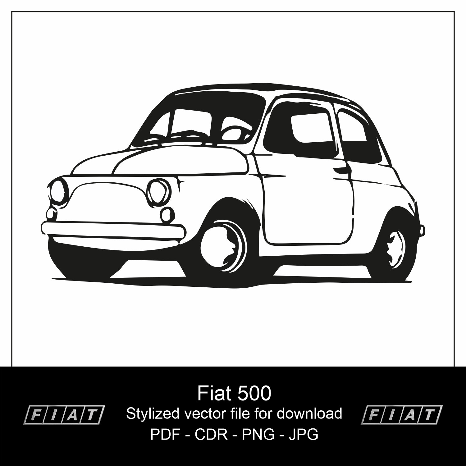 Fiat 500 svg - Etsy 日本