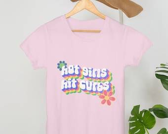 Hot Girls Hit Curbs Lustiges Mädchen fahren T-Shirt Vintage Retro 70er Hippie Geschenk