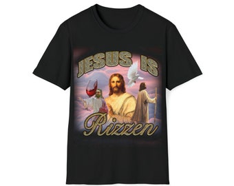 Jesus is Rizzen Lustiges Grafik T-Shirt