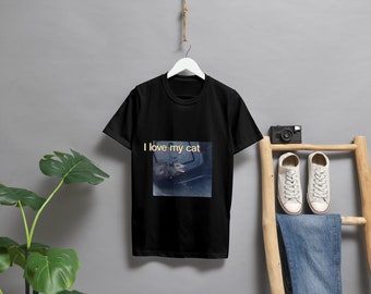 I Love My Cat Opossum Lustiges Grafik T-Shirt