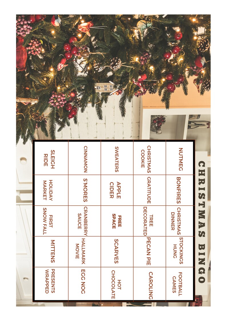 Printable Christmas Bingo Sheets Set of 4 12 VARIATIONS EACH DESIGN ...