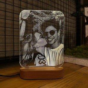 Photo Gifts Personalized Lamp Anniversary Gift Custom Photo Led Lights Romantic Gifts for Him. Unique Custom 3D Led Lamp Acrylic Light