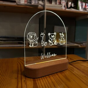 Custom Safari Night Light-Baby Led lamp Gift-Kids Night Light-Nursery Night Light-Childs Playroom-Gift For Kids-Baby Shower Lamp Xmas Gifts