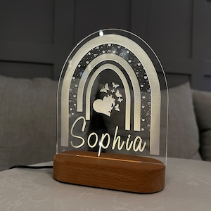Personalised baby gift or Nursery Decor Lamp-Custom Name Night Light-1st birthday gift-RAINBOW SHAPE-Kids Bedroom Sign-Baby Gift-Xmas Gift