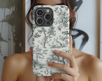 Woodland Creatures Toile Phone Case | Vintage Forest and Wildlife Design for iPhone and Android | Classic Nature-Inspired Cover  | Pixel