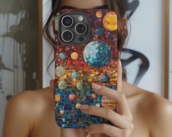 Magnetic Clear Impact Cases, Magsafe Cosmic Mosaic Phone Case, Astronomy Phone Case, Nebula iPhone Cover, Space Lover Gift, Galaxy iPhone