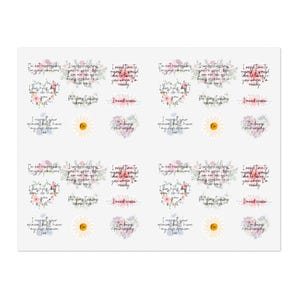 Feuille d'autocollants de conception florale de citations de limites pour des femmes hommes d'adolescent projet d'école à la maison de santé mentale professeur de bureau collègue cadeau d'anniversaire