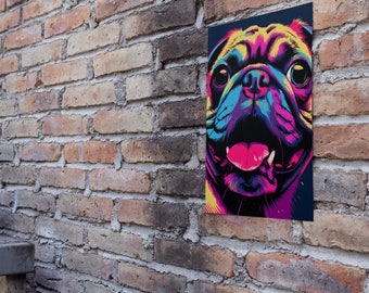 Pug Pop Art Print, Colorful Dog Poster (Digital Download)