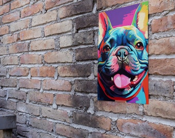 Französische Bulldogge Pop Art Druck, Moderner Hunde Dekor (Digitaler Download)