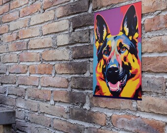 Deutscher Schäferhund Pop Art Druck, Moderner Hund Poster (Digitaler Download)