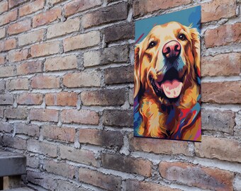 Impressão Pop Art de Golden Retriever, Pôster Moderno de Cachorro (Download Digital)