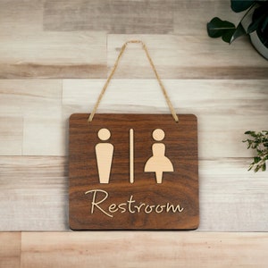 Restroom Sign for both genders Unisex Toilet Sign for Business Universal Restroom Sign Unisex Toilet Sign for Restaurants