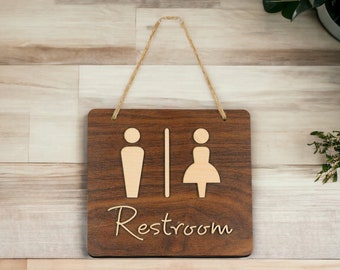 Restroom Sign for both genders Unisex Toilet Sign for Business Universal Restroom Sign Unisex Toilet Sign for Restaurants