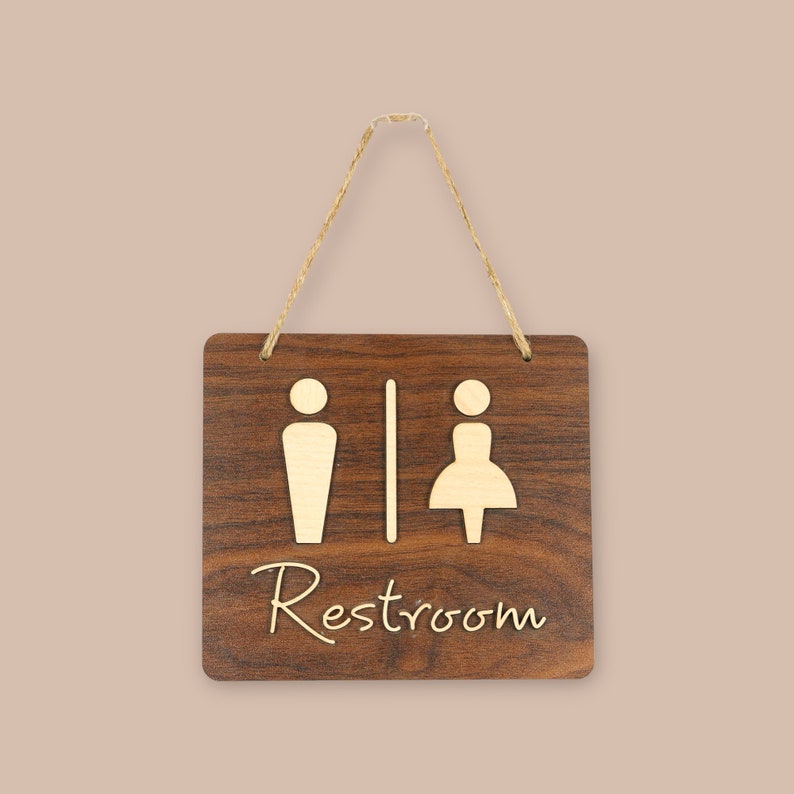 Restroom Sign for Both Genders Unisex Toilet Sign for Business ...