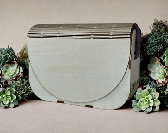 Modèle de sac à main DIY fait pour vous Concevez votre propre sac Kit de sac à main DIY Pochette en bois transparent - Kit de 12 couleurs de peinture acrylique en prime