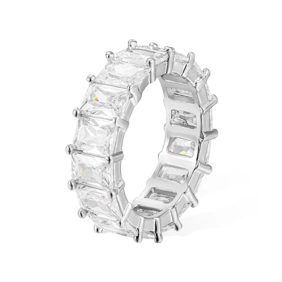 Cubic zirconia baguette eternity ring discount