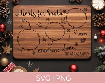 Lieber Santa Tablett SVG, Leckereien für Santa Tablet SVG, Kekse für Santa svg, Heiligabend Tablett svg, Santa Platte svg, Weihnachtsschneidebrett svg