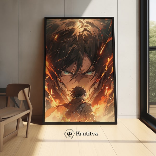 Eren Yeager poster - Attack on titan anime poster