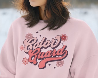 Retro Color Guard Sweatshirt, Winter Guard Sweatshirt, Color Guard Crewneck Shirt, Marching Band Sweatshirt, Drum Corps Guard Crewneck